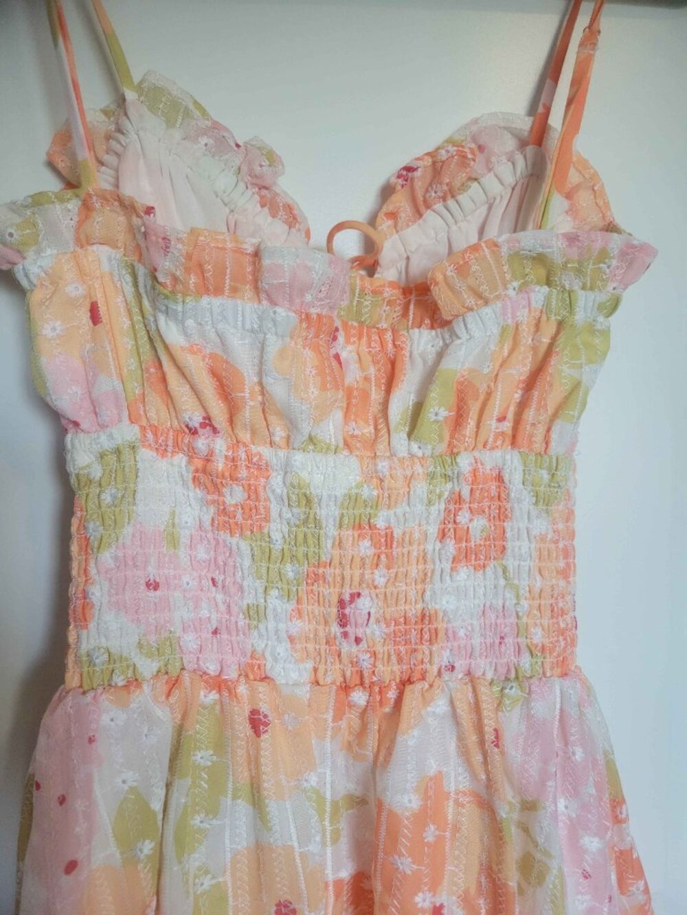 SABO beautiful floral summer dress frilly with cut out, womens - Picture 4 of 5